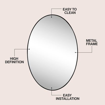 Ellipse Medium Oval Aluminum Alloy Framed Wall Mounted Mirror