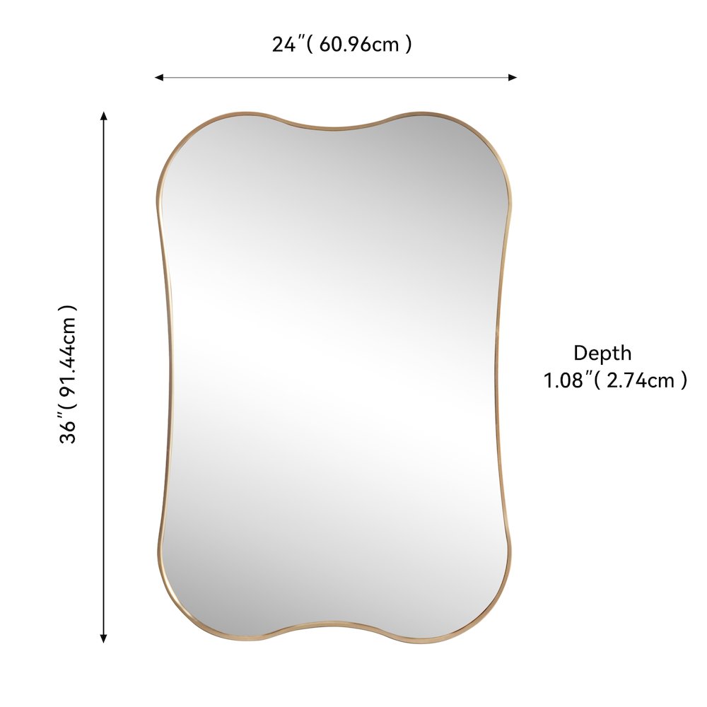 Calico Medium Irregular Scallop Aluminum Alloy Framed Wall Mounted Mirror