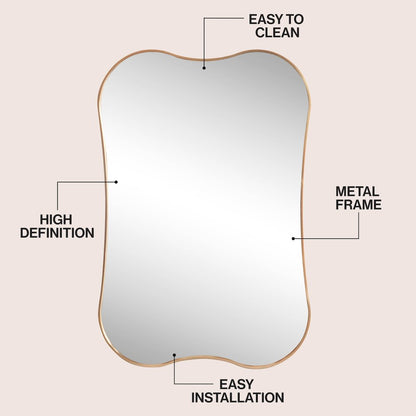 Calico Medium Irregular Scallop Aluminum Alloy Framed Wall Mounted Mirror