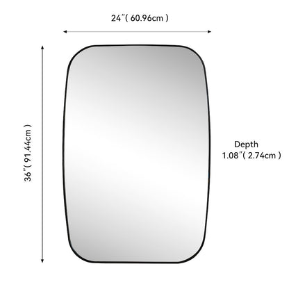 Cassian Medium Capsule Oblong Oval Aluminum Alloy Framed Wall Mounted Mirror