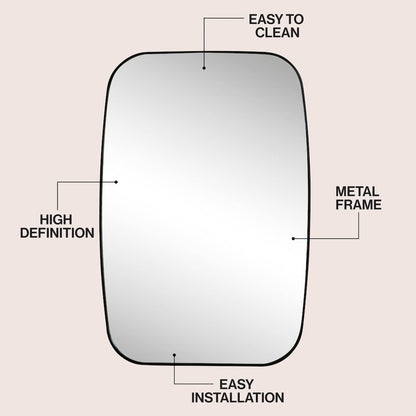Cassian Medium Capsule Oblong Oval Aluminum Alloy Framed Wall Mounted Mirror