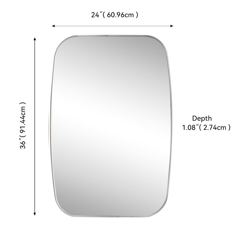 Cassian Medium Capsule Oblong Oval Aluminum Alloy Framed Wall Mounted Mirror