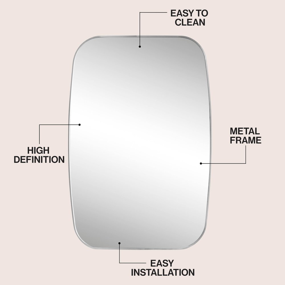 Cassian Medium Capsule Oblong Oval Aluminum Alloy Framed Wall Mounted Mirror