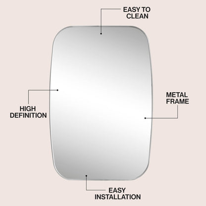 Cassian Medium Capsule Oblong Oval Aluminum Alloy Framed Wall Mounted Mirror