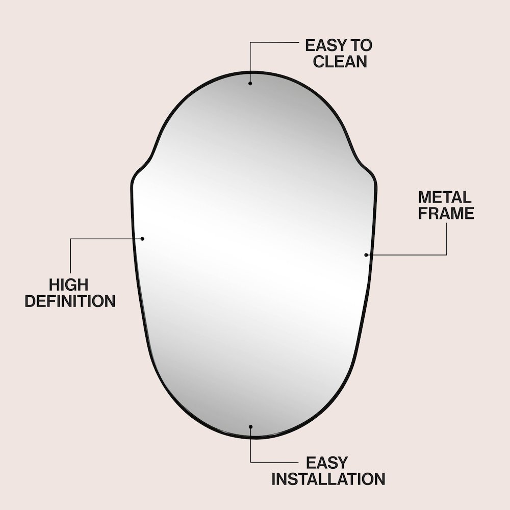 Guardian Medium Shield Aluminum Alloy Framed Wall Mounted Mirror