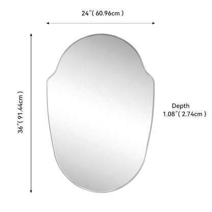 Guardian Medium Shield Aluminum Alloy Framed Wall Mounted Mirror