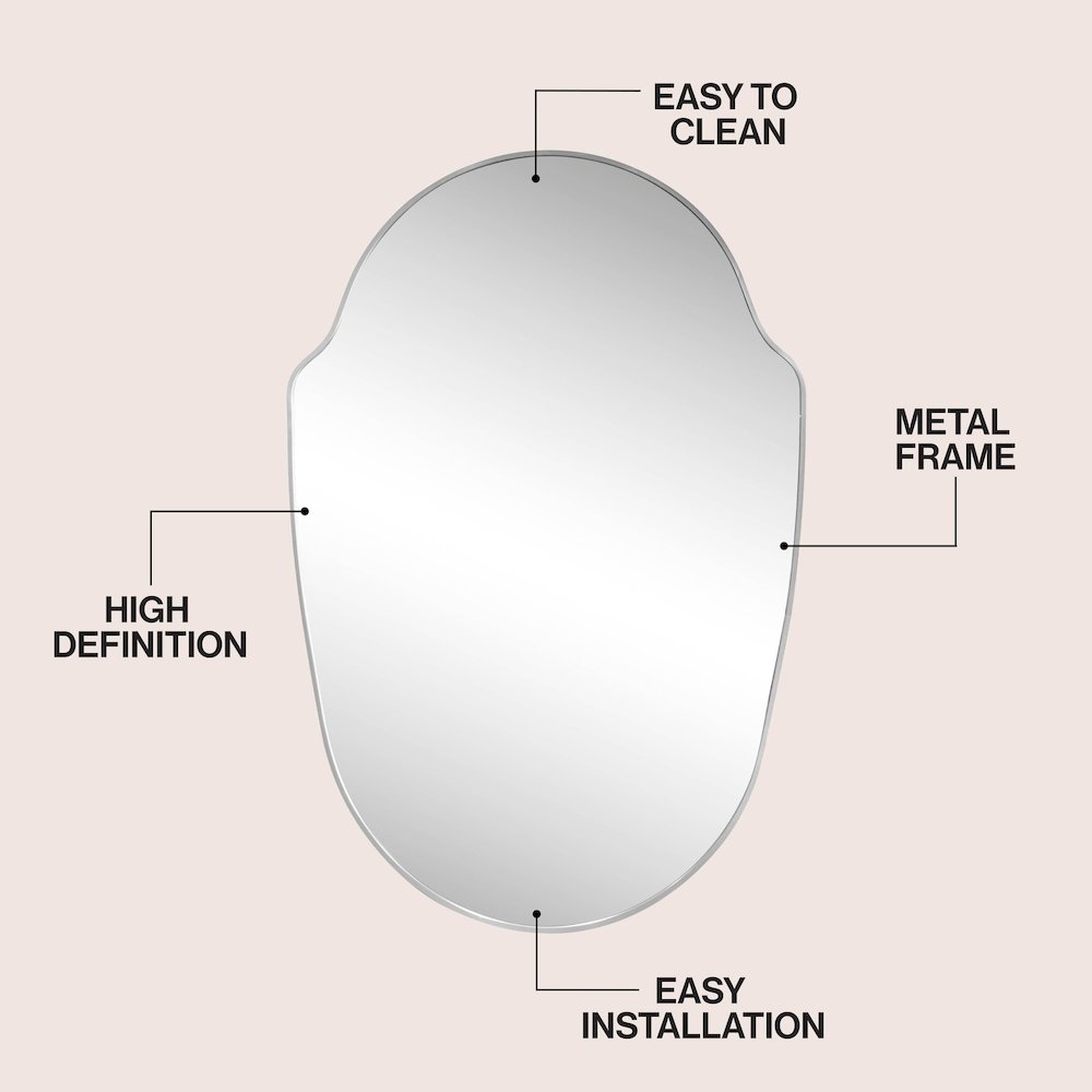 Guardian Medium Shield Aluminum Alloy Framed Wall Mounted Mirror