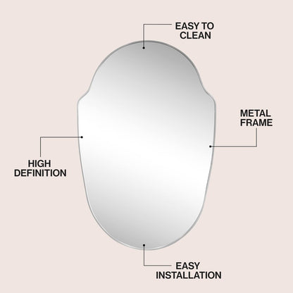 Guardian Medium Shield Aluminum Alloy Framed Wall Mounted Mirror