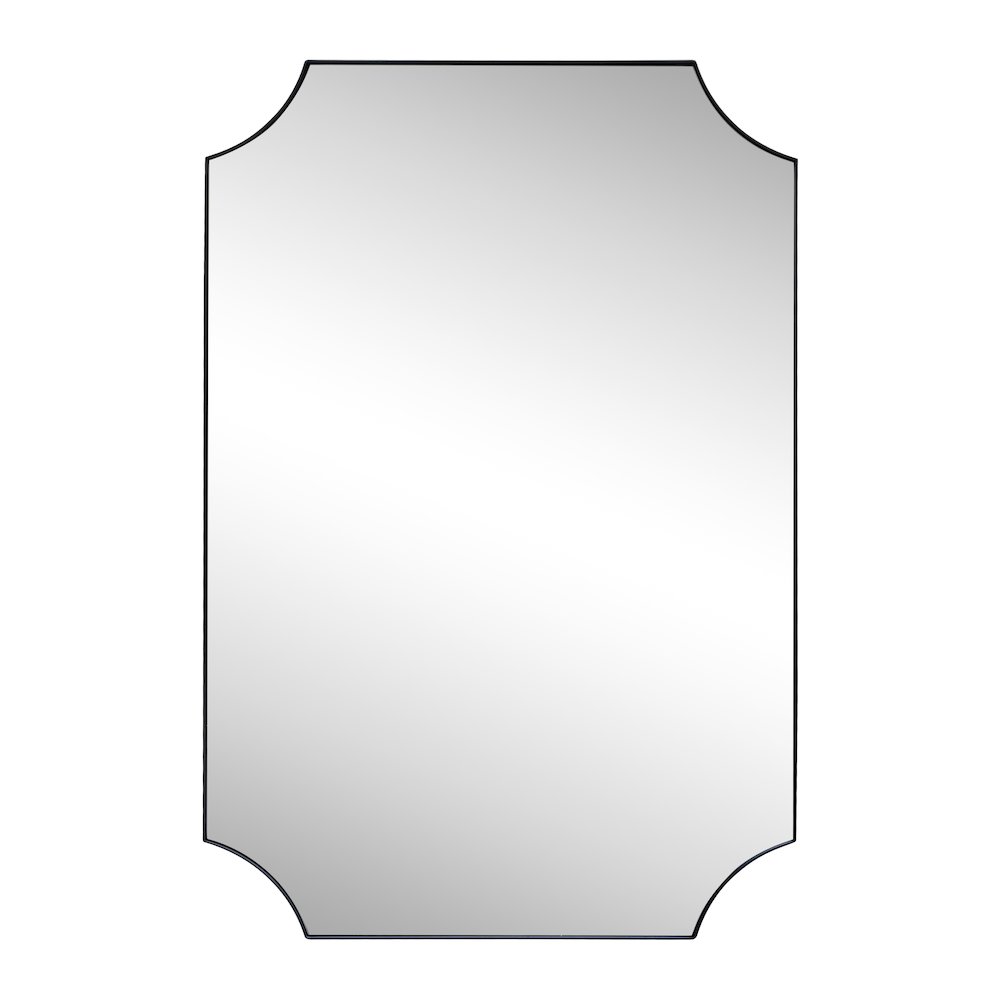 Helga Medium Rectangular Scallop Beveled Corner Aluminum Framed Wall Mounted