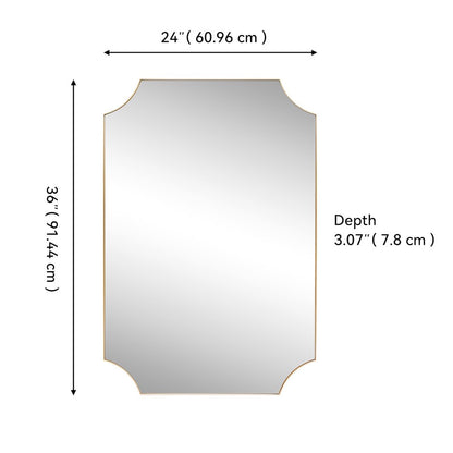 Helga Medium Rectangular Scallop Beveled Corner Aluminum Framed Wall Mounted