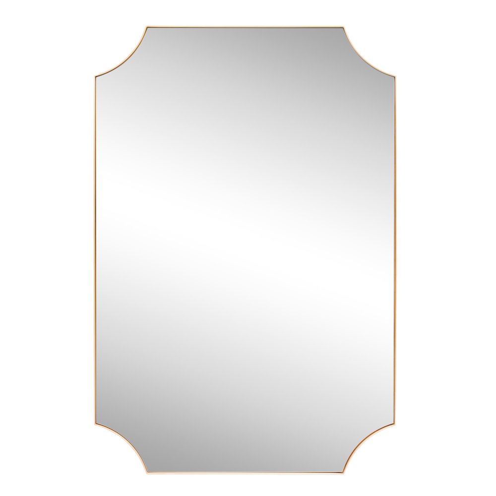Helga Medium Rectangular Scallop Beveled Corner Aluminum Framed Wall Mounted