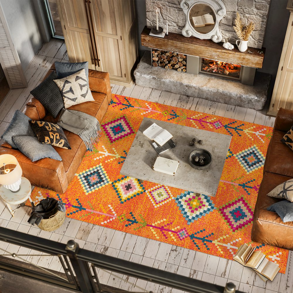Tribal Love Geometric Area Rug
