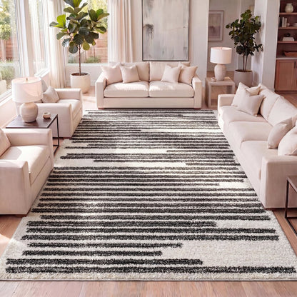 Khalil Modern Berber Stripe Area Rug