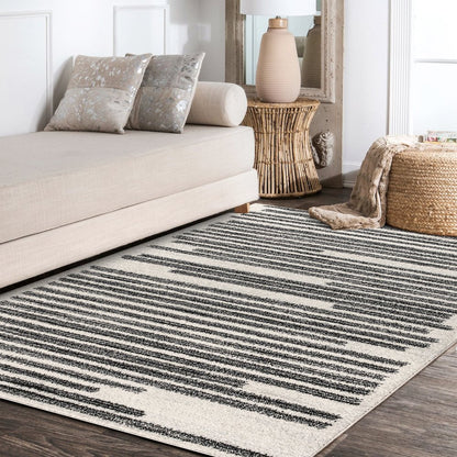 Khalil Modern Berber Stripe Area Rug