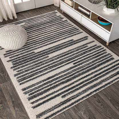 Khalil Modern Berber Stripe Area Rug