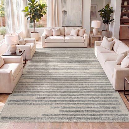 Khalil Modern Berber Stripe Area Rug