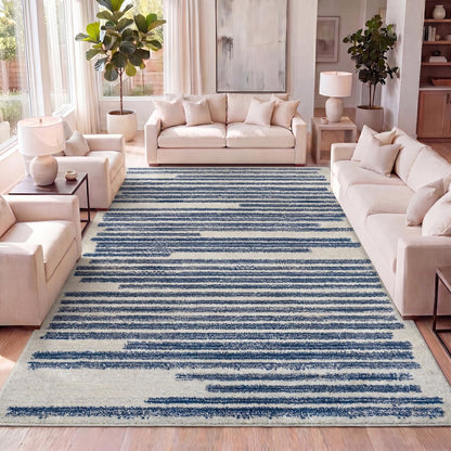 Khalil Modern Berber Stripe Area Rug
