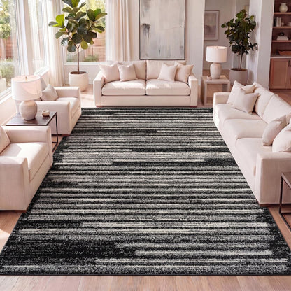 Khalil Modern Berber Stripe Area Rug