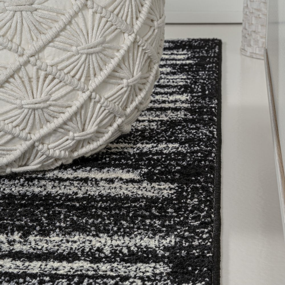 Khalil Modern Berber Stripe Runner Rug