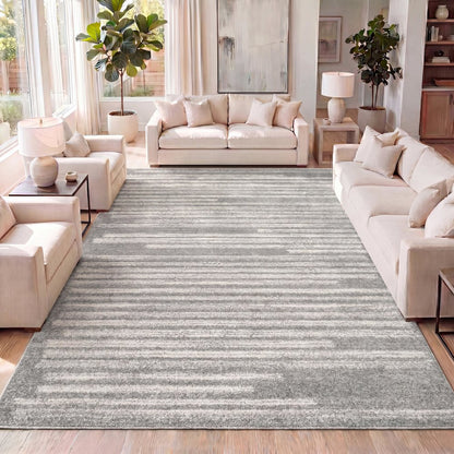 Khalil Modern Berber Stripe Area Rug