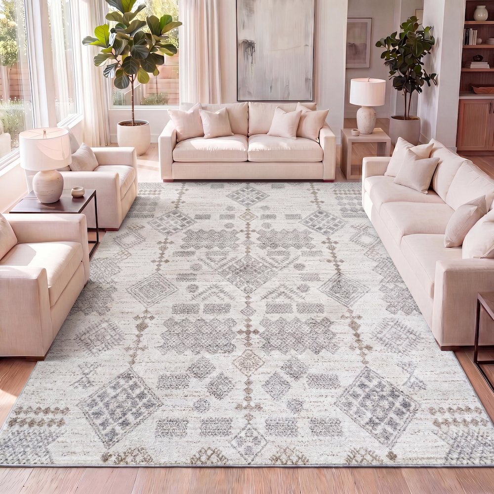 Bhalil Berber Diamond Geometric Area Rug