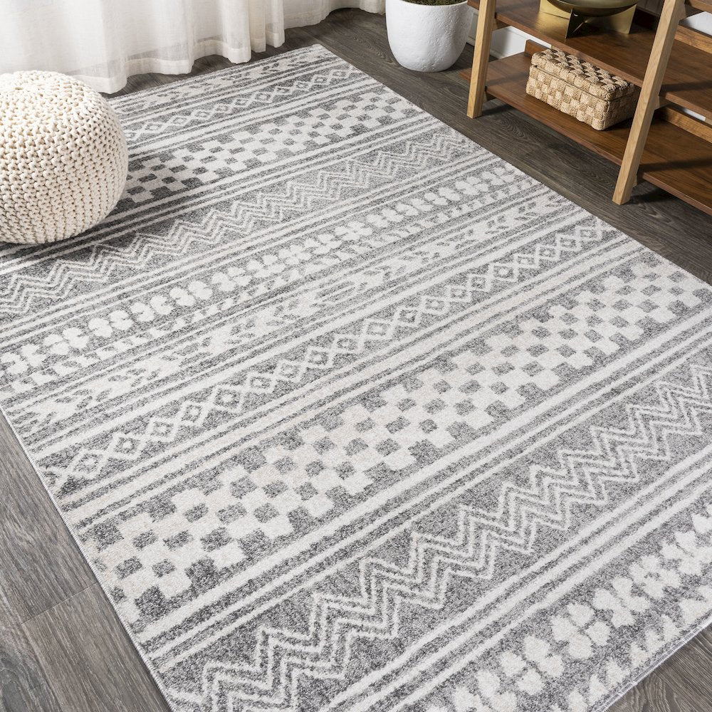 Imlil Tribal Geometric Stripe Area Rug