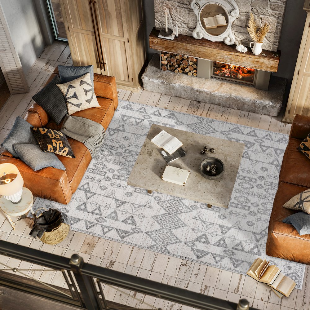 Idris Tribal Diamond Geometric Area Rug