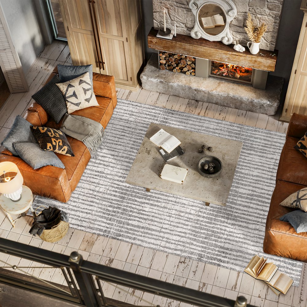 Skoura Modern Bold Stripe Area Rug