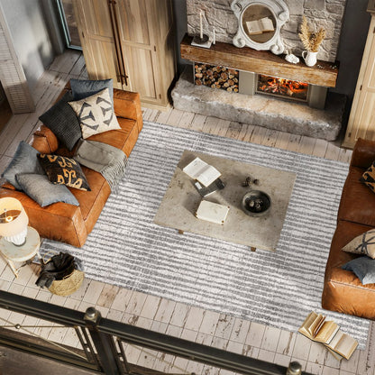 Skoura Modern Bold Stripe Area Rug