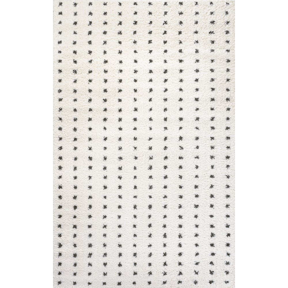 Pele Modern Geometric Dot Shag Area Rug