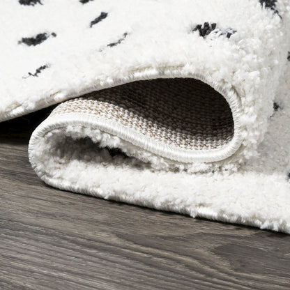 Pele Modern Geometric Dot Shag Area Rug