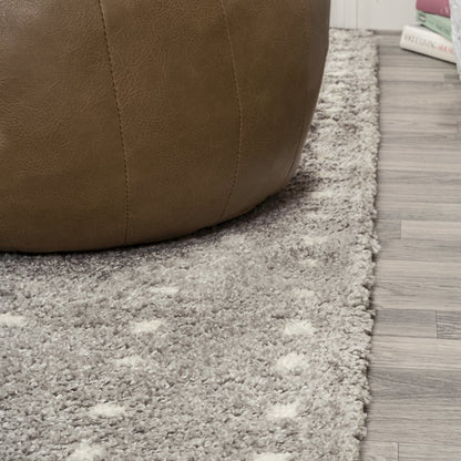 Pele Modern Geometric Dot Shag Runner Rug