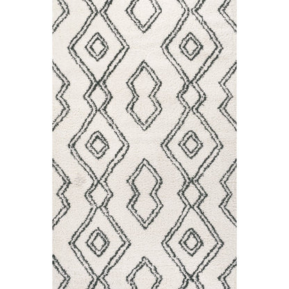 Deia Moroccan Style Diamond Shag Area Rug