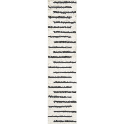 Alaro Berber Stripe Shag Area Rug