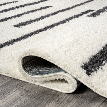 Alaro Berber Stripe Shag Area Rug