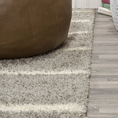 Alaro Berber Stripe Shag Runner Rug