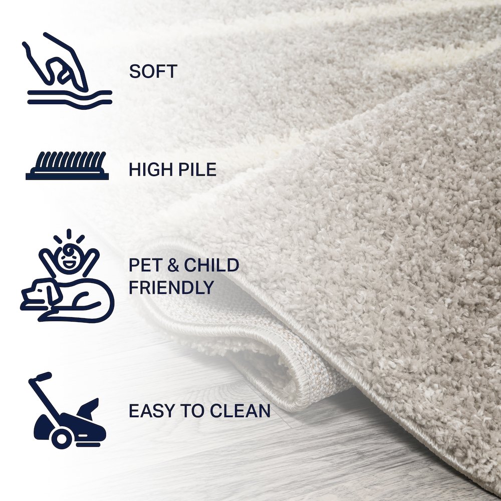 Alaro Berber Stripe Shag Runner Rug