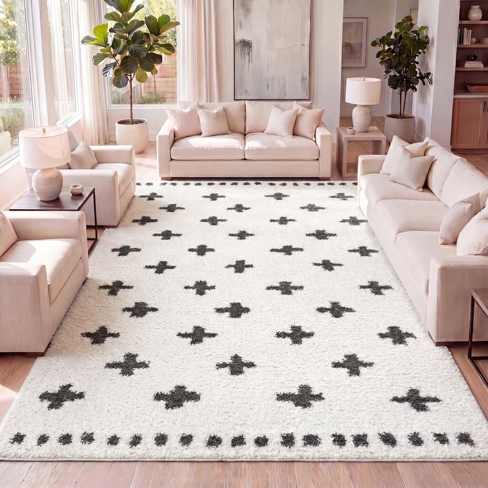 Cristo Berber Geometric Shag Area Rug
