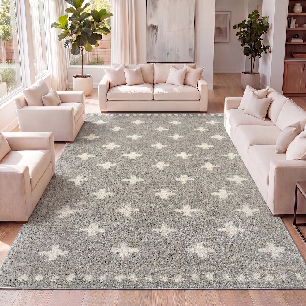 Cristo Berber Geometric Shag Area Rug