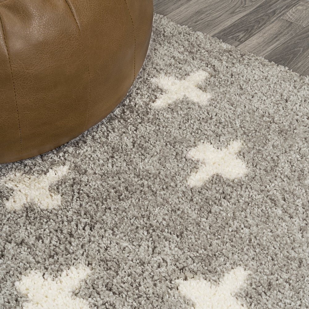 Cristo Berber Geometric Shag Runner Rug