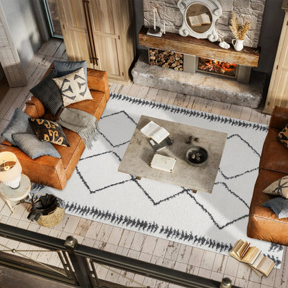 Calvia Moroccan Diamond Shag Area Rug