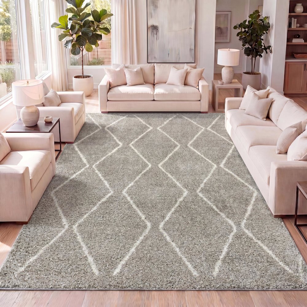 Cristo Berber Geometric Shag Area Rug