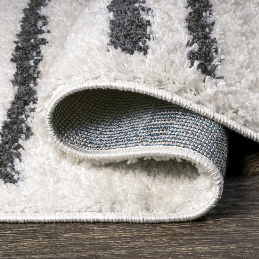 Petra Stripe Geometric Shag Area Rug