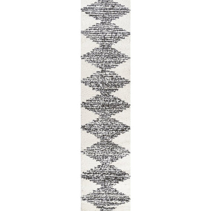 Elm Diamond Stripe Geometric Shag Area Rug