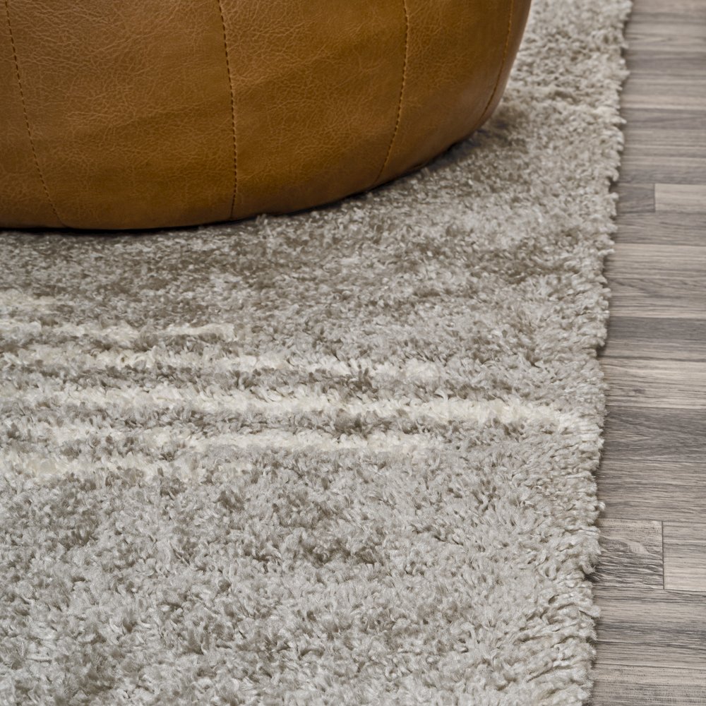Elm Diamond Stripe Geometric Shag Runner Rug