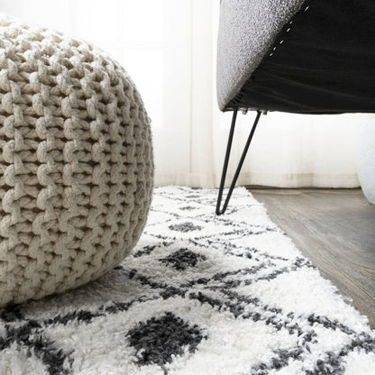Caimari Moroccan Diamond Shag Area Rug