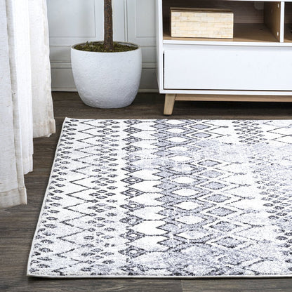 Azmar Moroccan Geometric Distressed Area Rug