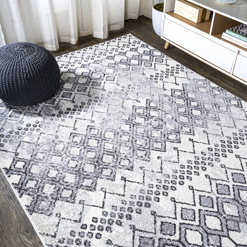 Azmar Moroccan Geometric Distressed Area Rug