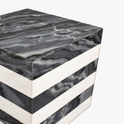 Felix 15.5" Minimalist Marble Cube End Table