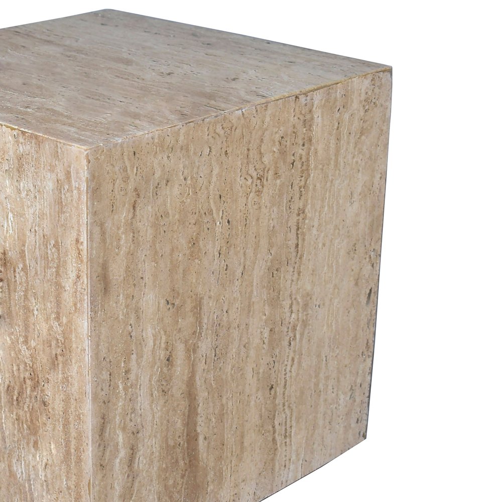 Felix 15" Minimalist Marble Cube End Table